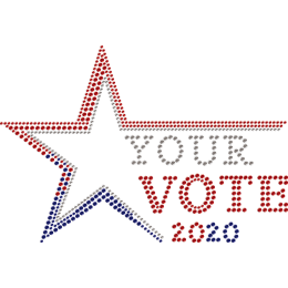 Your 2020 Vote & Star Rhinestone Heat Transfer